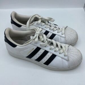 adidas Superstar Cloud White Core Black mens size 8 classic neutral sneaker shoe